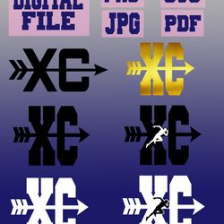 svg/png/jpg/pdf "xc" standing for cross country running fitness race sport racer..cut file for cricut .. download