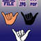 Svgpngjpgpdf Shaka Hand Hang Loose Sign Shaka Surf Hang Ten Thumb Silhouette 3 Designs Cut File For 0