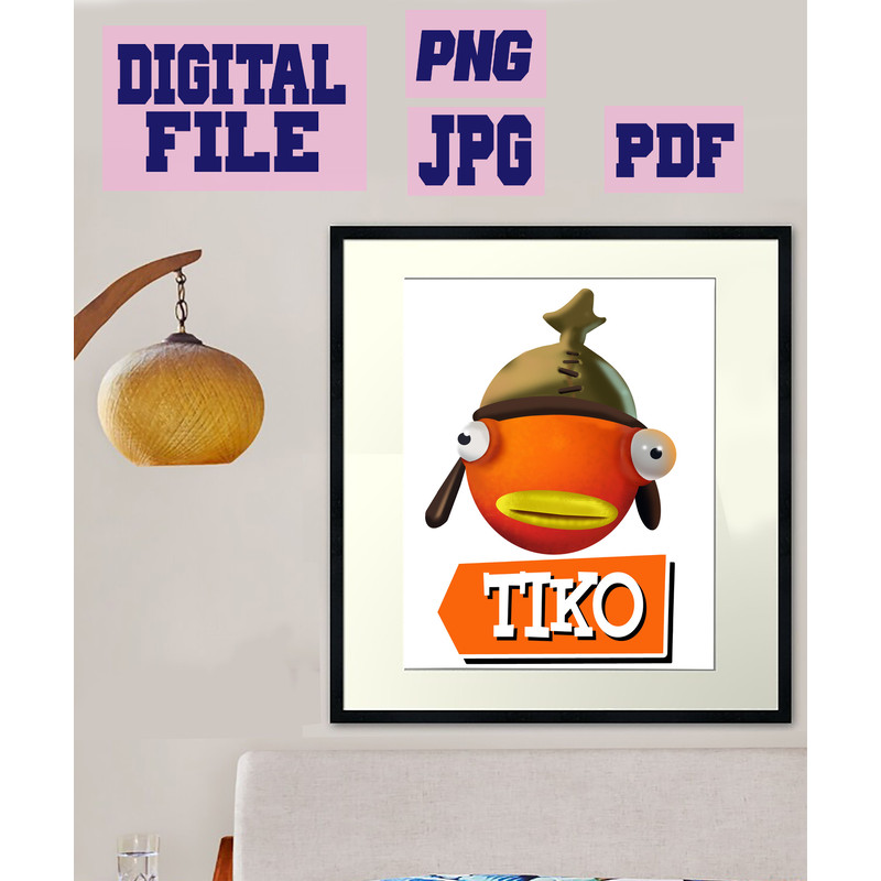 Pngjpgpdf Tiko Fishstick Fishy Fishy Boy Gamer Video Game Gaming Vector Download Digital File 1