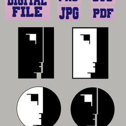 svg/png/pdf/jpg bauhaus school germany modern art exhibition poster face emblem cut file for cricut download