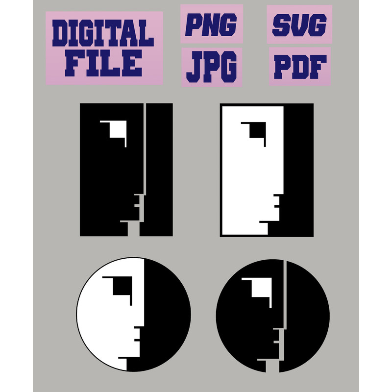Svgpngpdfjpg Bauhaus School Germany Modern Art Exhibition Poster Face Emblem Cut File For Cricut Do 0