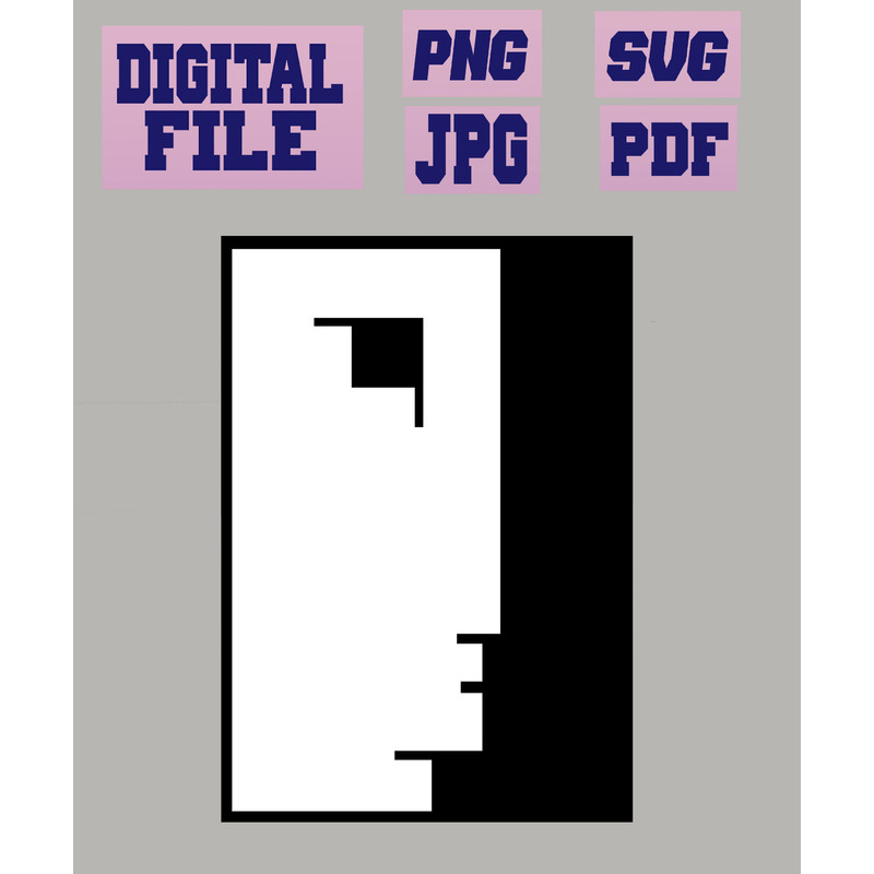 Svgpngpdfjpg Bauhaus School Germany Modern Art Exhibition Poster Face Emblem Cut File For Cricut Do 2