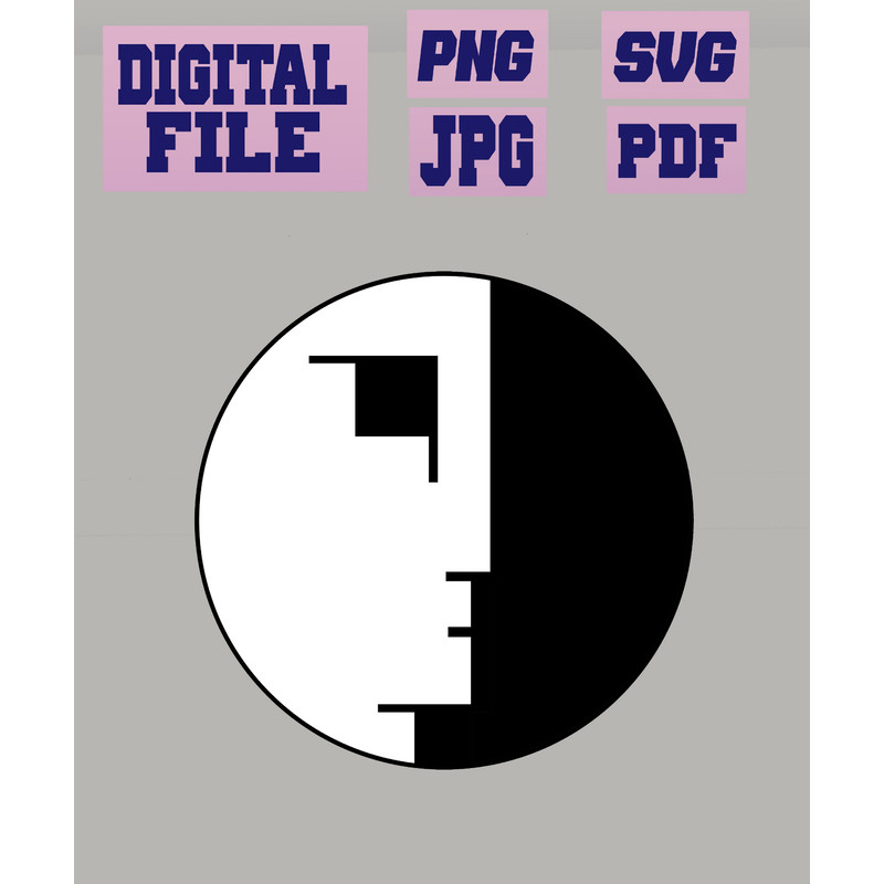 Svgpngpdfjpg Bauhaus School Germany Modern Art Exhibition Poster Face Emblem Cut File For Cricut Do 3