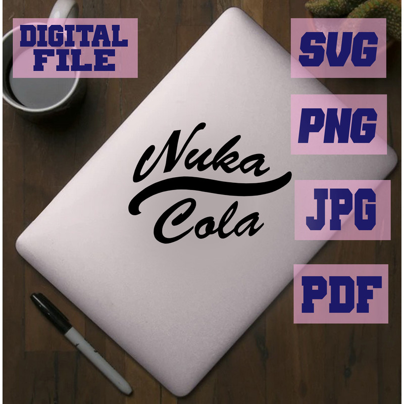 Svgpngjpgpdf NukaCola Logo Gamer Gaming Silhouette Cut File For Cricut  Instant Download Download D 2