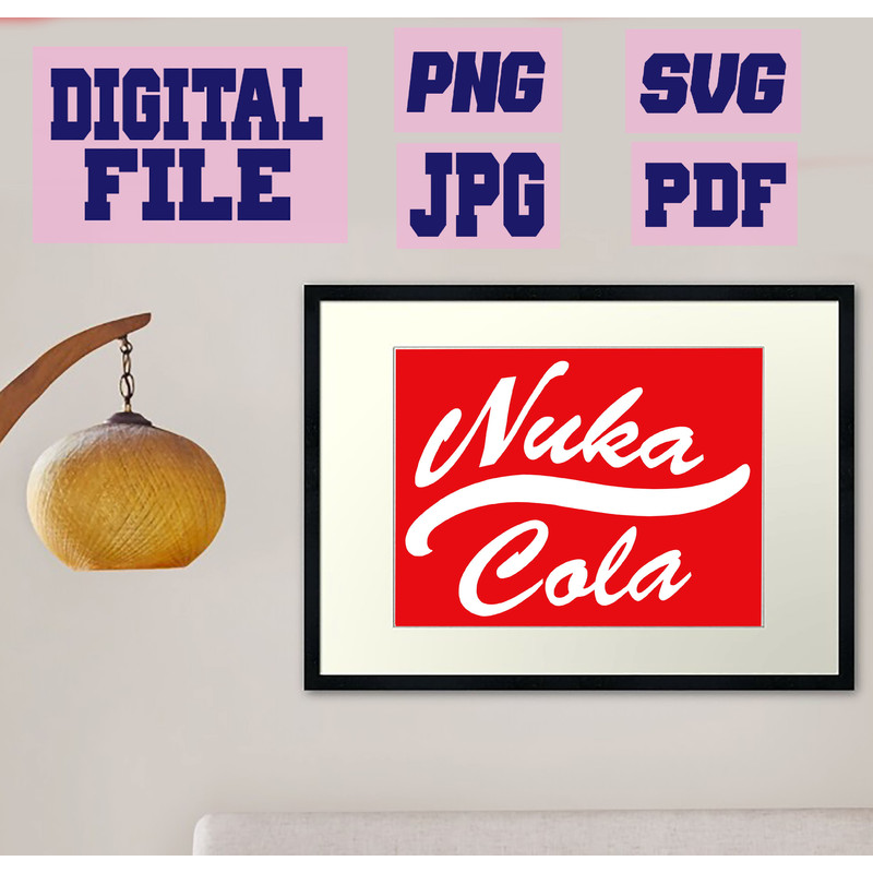 Svgpngjpgpdf NukaCola Logo Gamer Gaming Silhouette Cut File For Cricut  Instant Download Download D 3