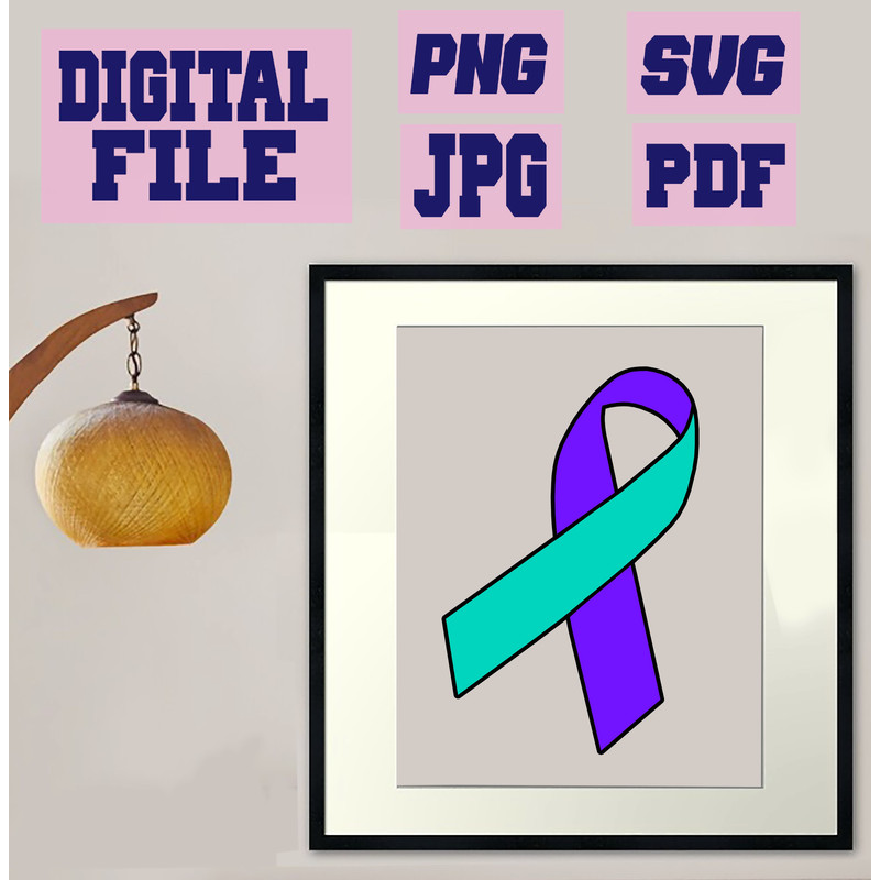 Svgpngjpgpdf Suicide Prevention Day Awareness Ribbon Warning Mental Health Cut File For Cricut Inst 1