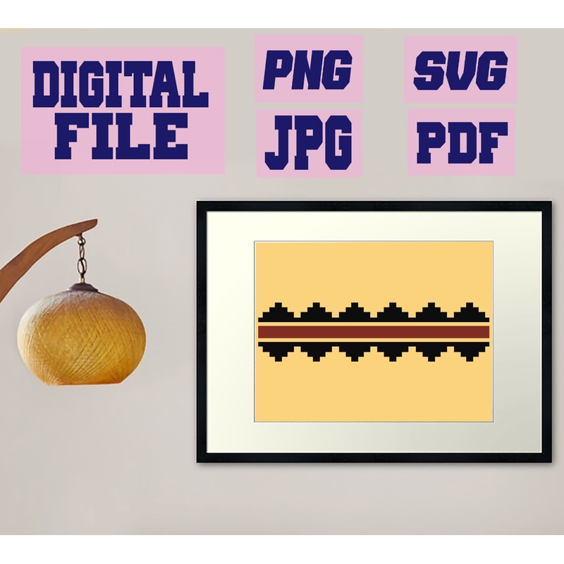 Svgpngjpgpdf Navajo Borders 3 Designs Flat Border With Ribbon Navajo Nation Art Cut File For Cricut 1
