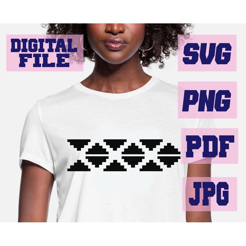 Svgpngjpgpdf Navajo Borders 3 Designs Flat Border With Ribbon Navajo Nation Art Cut File For Cricut 2