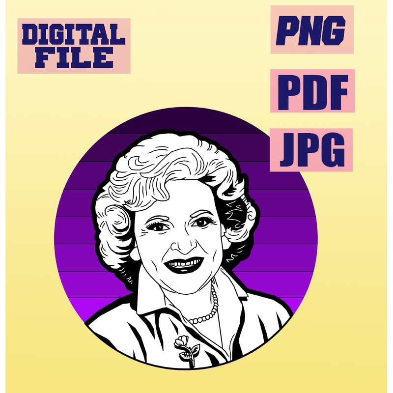 Pngjpgpdf Betty White Portrait Drawing instant Download Download Digital File 0