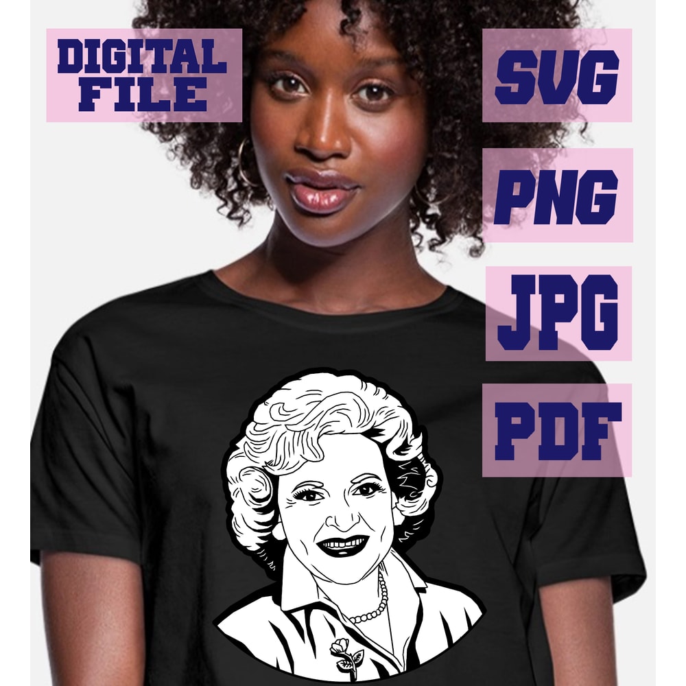 Pngjpgpdf Betty White Portrait Drawing instant Download Download Digital File 1