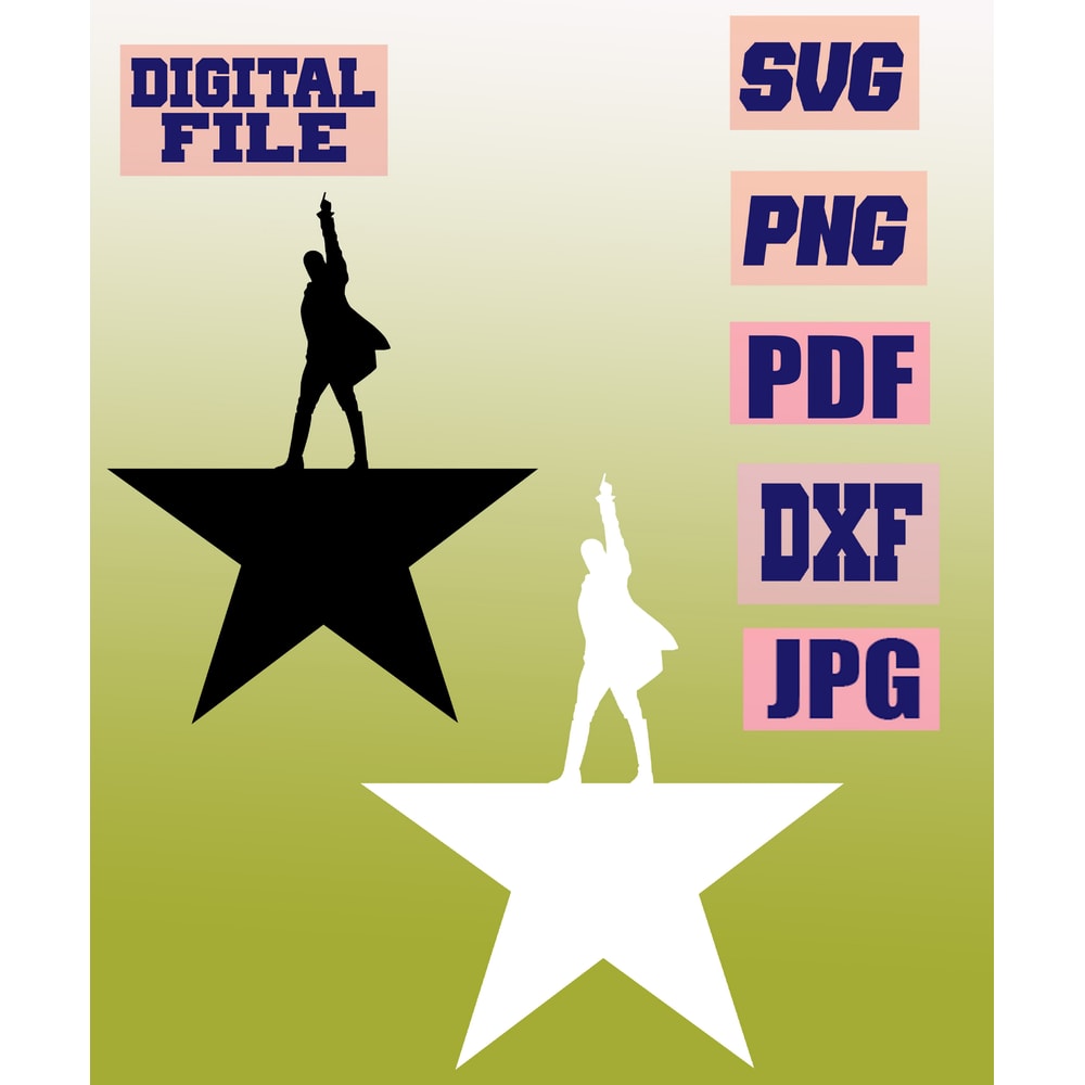 Svgpngjpgpdfdxf Hamilton Star Logo Vector Cut File For Cricut Download Digital File 0