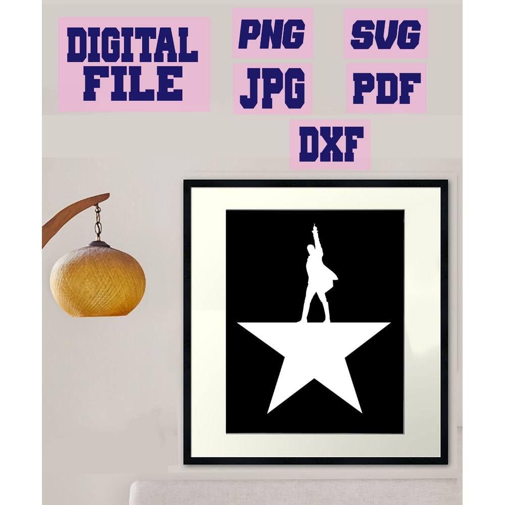 Svgpngjpgpdfdxf Hamilton Star Logo Vector Cut File For Cricut Download Digital File 1