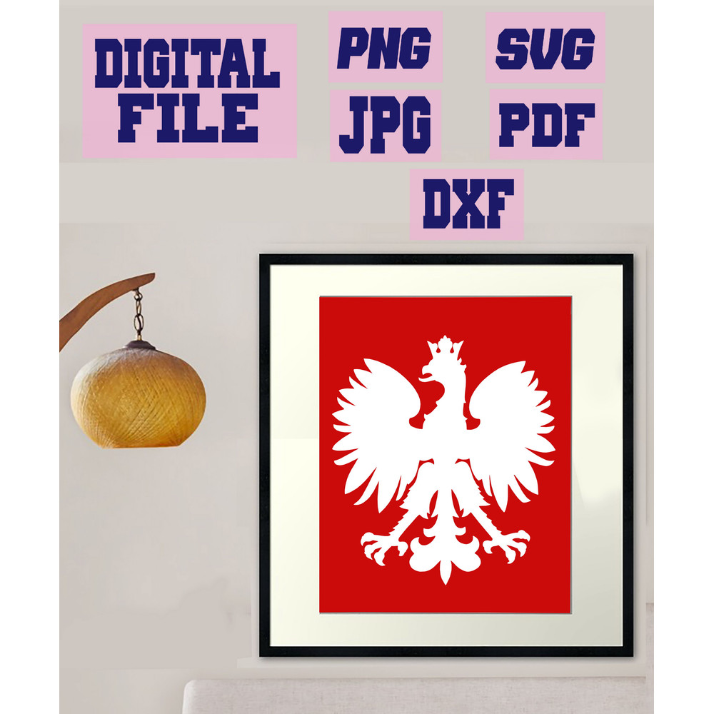 Svgpngjpgpdfdxf Polish Coat Of Arms Eagle Poland Symbol 3 Designs Vector Cut File For Cricut  Downl 4