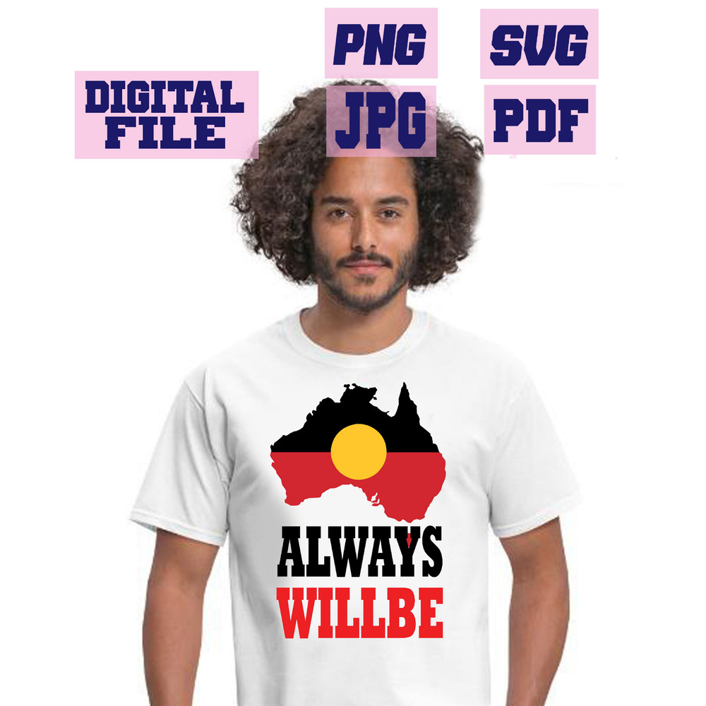 Svgpngpdfjpg Always WillBe Australian Aboriginal Land Map Flag Heart Bundle Cut File For CricutINST 3
