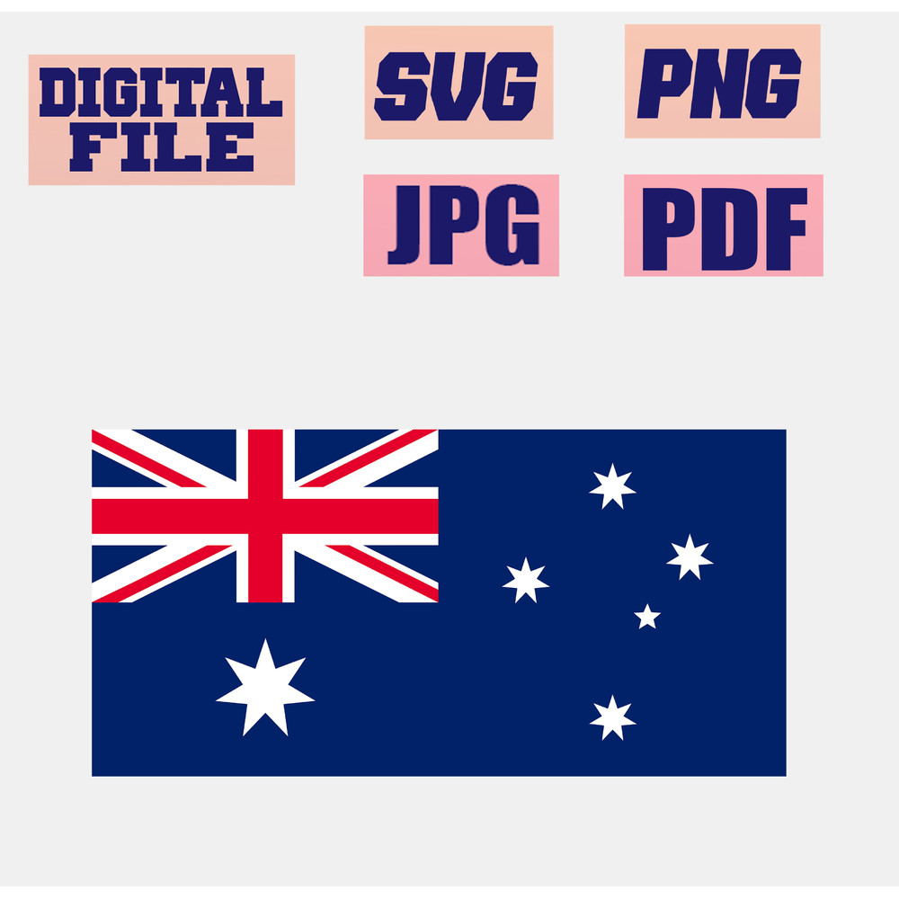 Svgpngjpgpdf Flag Of Australia Cut File For Cricut  Instant Download Download Digital File 0