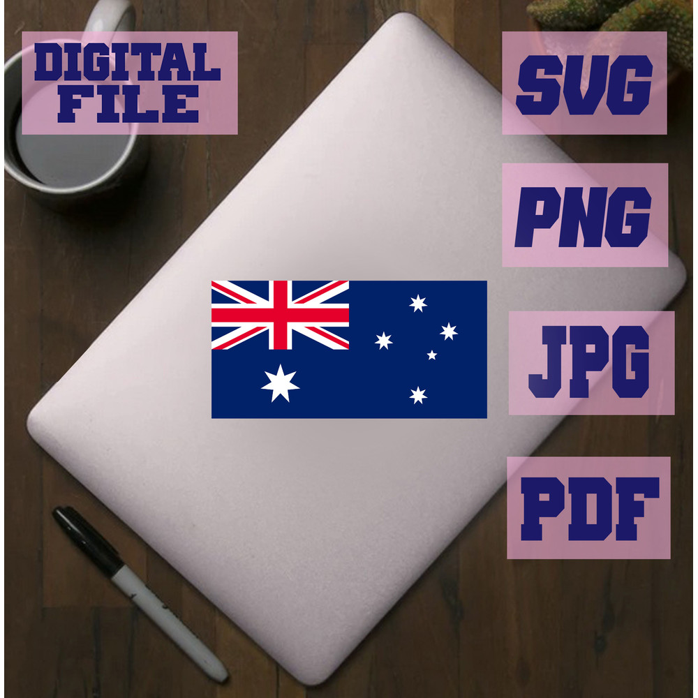Svgpngjpgpdf Flag Of Australia Cut File For Cricut  Instant Download Download Digital File 4