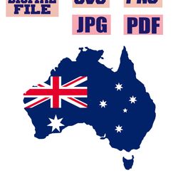 svg/png/jpg/pdf australia flag map cut file for cricut .. instant download.. download digital file