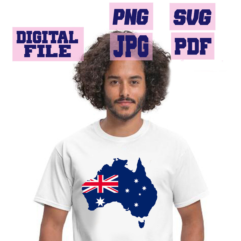 Svgpngjpgpdf Australia Flag Map Cut File For Cricut  Instant Download Download Digital File 1
