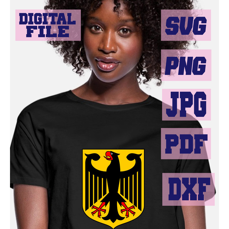 Svgpngjpgpdfdxf Coat Of Arms Of Germany Bundeswappen Black Eagle Schwarzen Adler 3 Designs Cut File 0