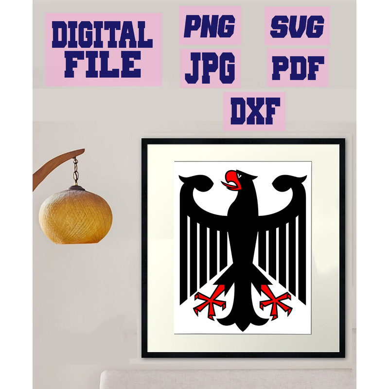 Svgpngjpgpdfdxf Coat Of Arms Of Germany Bundeswappen Black Eagle Schwarzen Adler 3 Designs Cut File 3