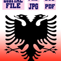svg/png/pdf/jpg albania double headed eagle eagle of albanian flag cut file albania flag for cricut instant download