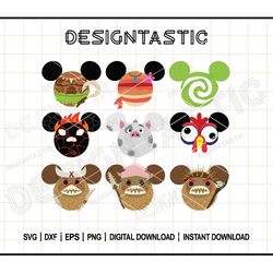 moana mouse ears svg bundle | maui, hei hei, kakamora cut files for cricut & silhouette | polynesian disney cruise craft