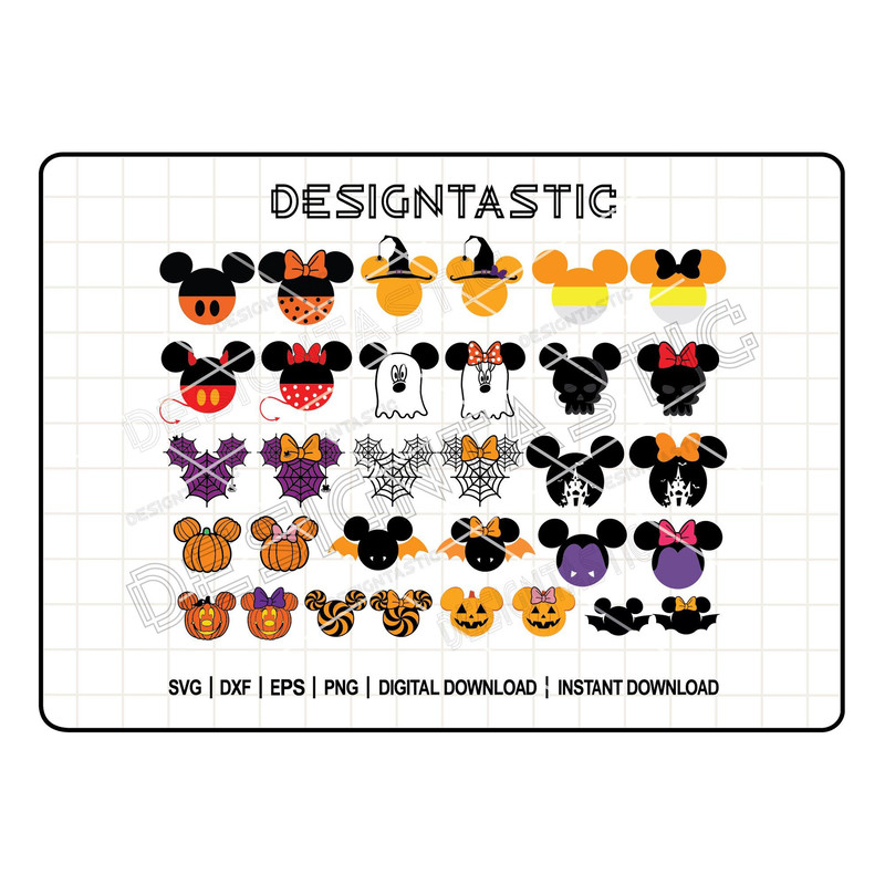 Halloween Mouse Ears SVG Bundle  Funny Spooky Quotes  Mouse Head Cut Files For Cricut  Silhouette 0