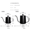 Stainless Steel Gooseneck Drip Kettle 350ml 600ml Non Stick Food Grade Precision Pour Over Coffee A