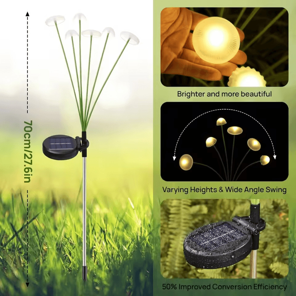 Solar Garden Mushroom Lights Dual Mode LED Waterproof Outdoor Decor For Pathway Yard And Patio Ambi 4