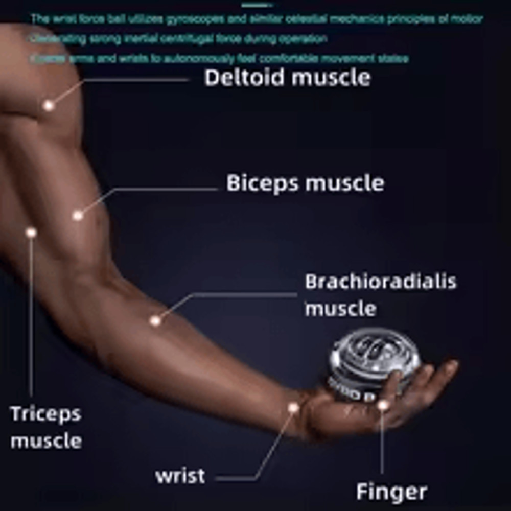 Gyroscopic Wrist And Forearm Exerciser Auto Start Hand Strengthener With LED Lights 3