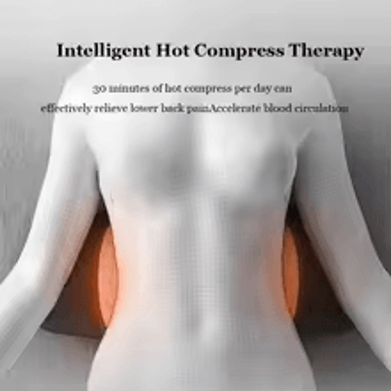 ErgoRelief Heated Lumbar Massage Cushion Ergonomic Electric Waist Support Pillow With Heat  Vibrati 2