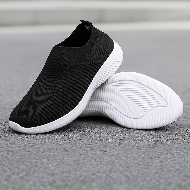 Womens Lightweight Mesh SlipOn Sneakers  Breathable LowTop Walking  Running Shoes 3