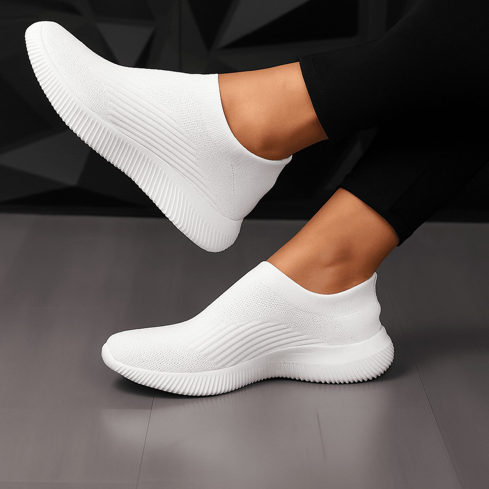 Womens Lightweight Mesh SlipOn Sneakers  Breathable LowTop Walking  Running Shoes 7