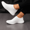 Womens Lightweight Mesh SlipOn Sneakers  Breathable LowTop Walking  Running Shoes 7