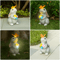 Solar Bunny Garden Statue With LED Butterfly Light Resin Rabbit Figurine For Outdoor Decor 3