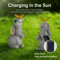 Solar Bunny Garden Statue With LED Butterfly Light Resin Rabbit Figurine For Outdoor Decor 4