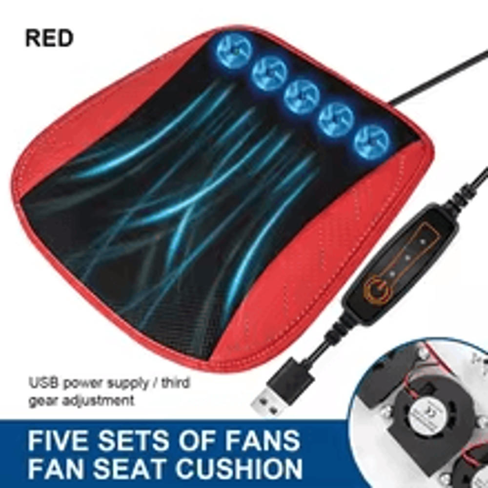 Universal USBPowered Car Seat Cooling Cushion Ventilated Summer Seat Pad With Fast Blowing Fans 6
