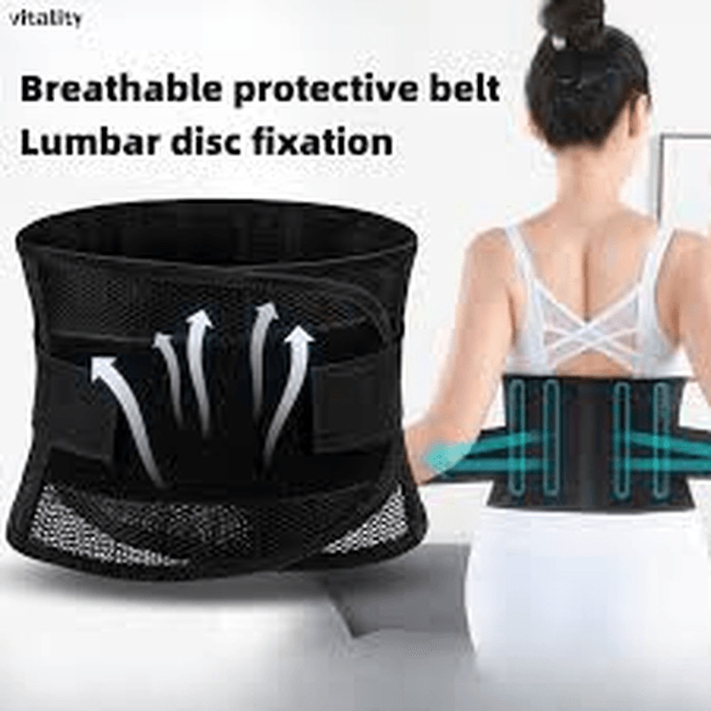 Adjustable Lumbar Support Belt Breathable Back Brace For Pain Relief  Spine Decompression 2