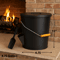 Gallon 13Inch Steel Ash Bucket With Shovel 475 High Fireplace And Stove Accessory 2