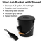Gallon 13Inch Steel Ash Bucket With Shovel 475 High Fireplace And Stove Accessory 3