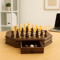 Octagon Wooden Chess And Checkers Set 13Inch Board With Storage Drawers 1