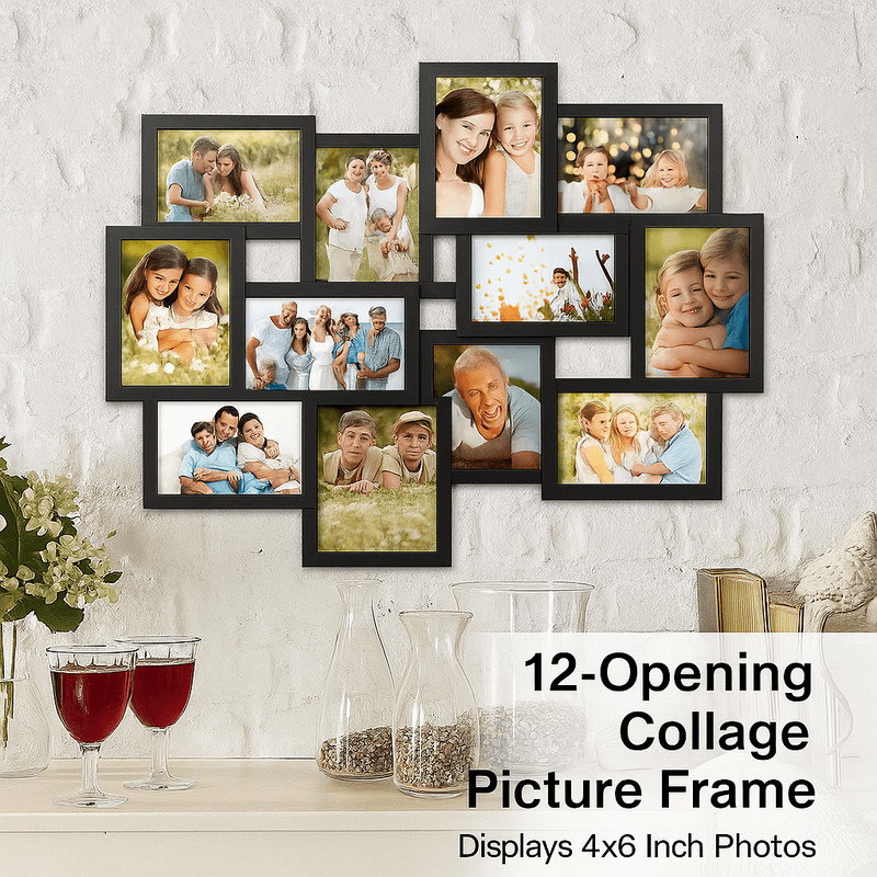 12Opening Collage Picture Frame Wall Hanging Display For 4x6 Photos 1