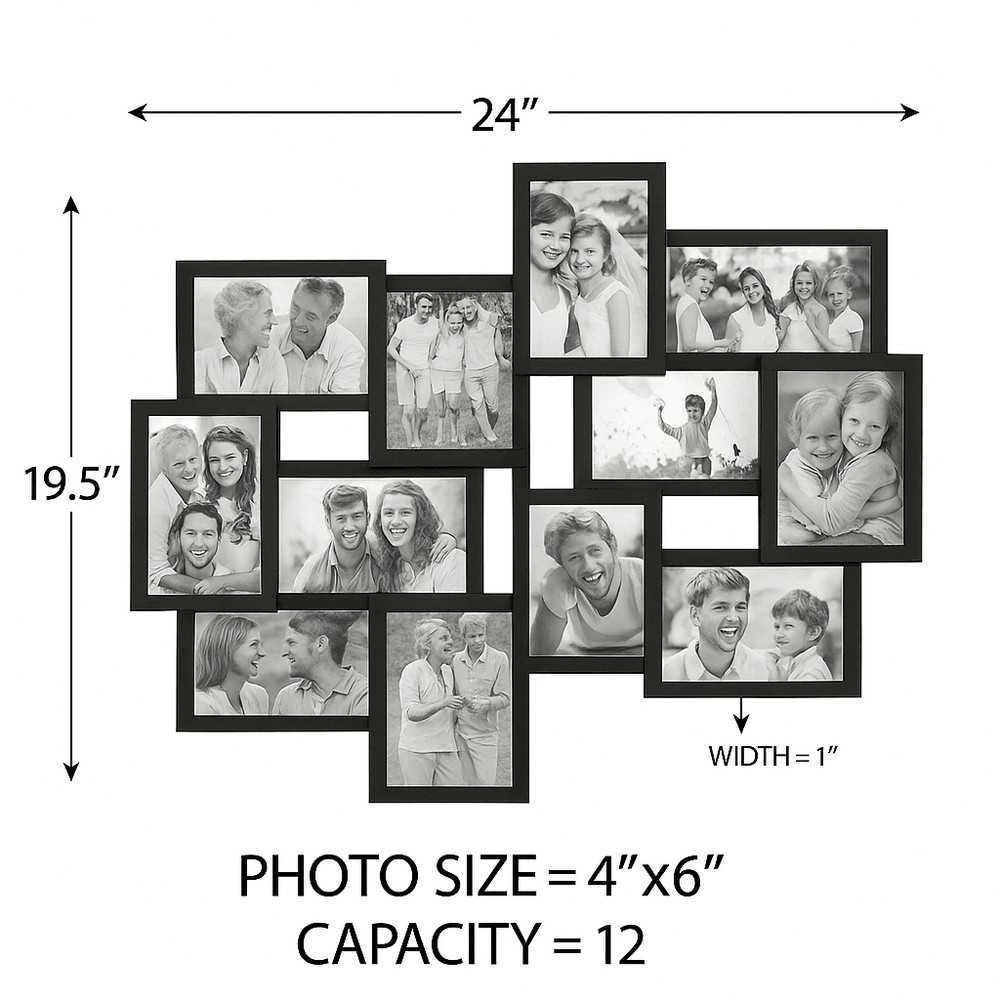 12Opening Collage Picture Frame Wall Hanging Display For 4x6 Photos 3