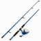 63Inch 2 Piece Spinning Rod And Reel Combo  Blue Open Face Fishing Pole 3
