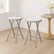 24Inch White Padded Folding Stool 300 Pound Capacity Portable And SpaceSaving 2