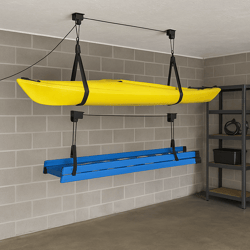 2-pack kayak hoist lift system 125 lb capacity each overhead garage storage for canoes bikes and more