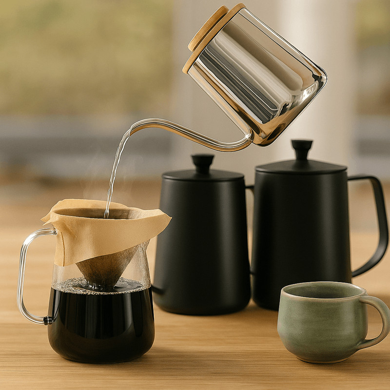 Stainless Steel Gooseneck Drip Kettle 350ml 600ml Non Stick Food Grade Precision Pour Over Coffee and Tea Pot