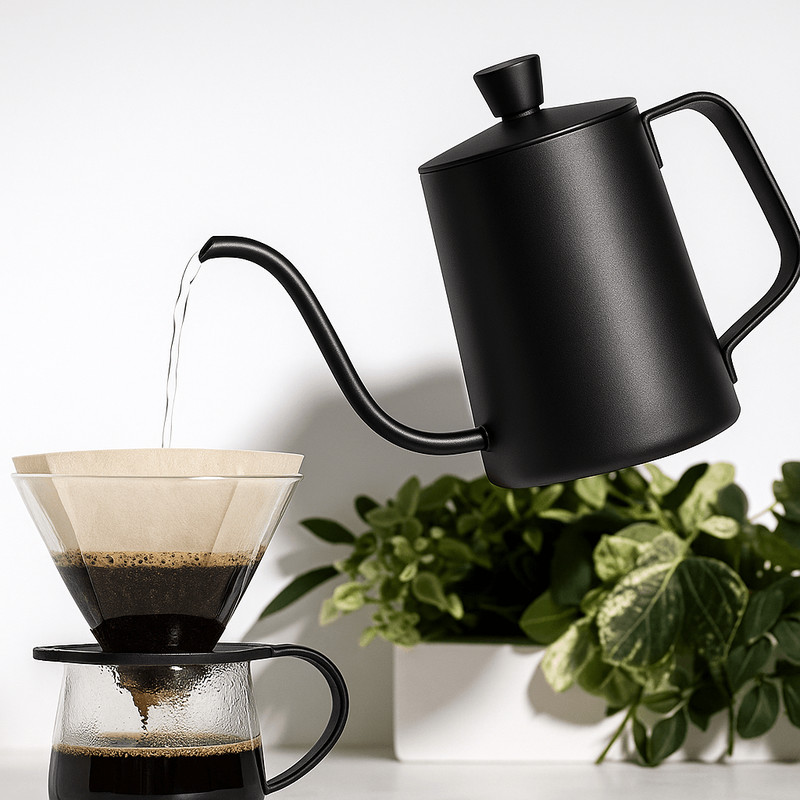 Stainless Steel Gooseneck Drip Kettle 350ml 600ml Non Stick Food Grade Precision Pour Over Coffee and Tea Pot