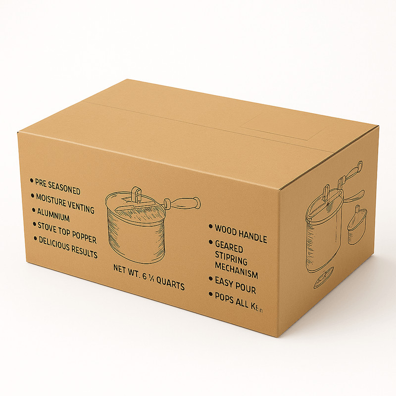 65Quart Aluminum Stovetop Popcorn Popper With Hand Crank Stirrer SpinnerStyle Design 0