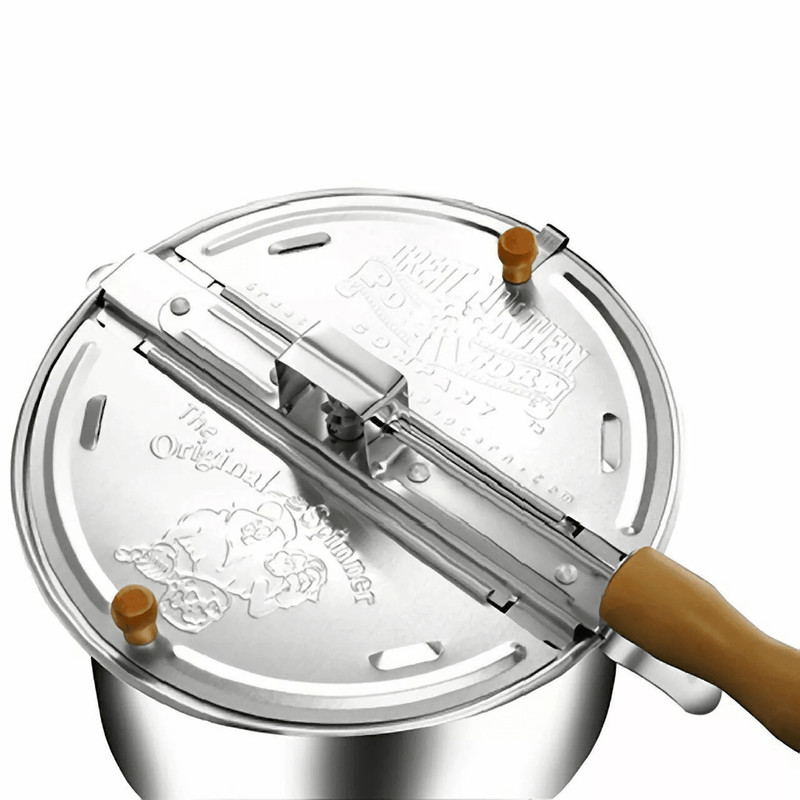 65Quart Aluminum Stovetop Popcorn Popper With Hand Crank Stirrer SpinnerStyle Design 3